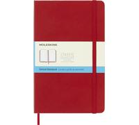 Moleskine Classic Dotted Paper Notebook, Hard Cover and Elastic Closure Journal, Color Scarlet Red, Size Large 13 x 21 cm, 240 Pages