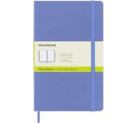 Moleskine Classic Notebook, Notebook With Plain Pages, Hard Cover and Elastic Closure, Hydrangea Blue, Large, 13 x 21 cm, 240 Pages