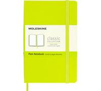Moleskine Classic Notebook, Notebook With Plain Pages, Hard Cover and Elastic Closure, Lemon Green, Pocket, 9 x 14 cm, 192 Pages