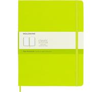Moleskine Classic Notebook, Notebook With Plain Pages, Hard Cover and Elastic Closure, Lemon Green, XL, 19 x 25 cm, 192 Pages