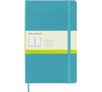 Moleskine Classic Notebook, Notebook With Plain Pages, Hard Cover and Elastic Closure, Light Blue, Large, 13 x 21 cm, 240 Pages