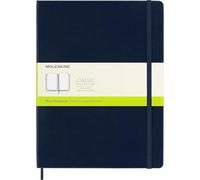 Moleskine Classic Notebook, Notebook With Plain Pages, Hard Cover and Elastic Closure, Sapphire Blue, XL, 19 x 25 cm, 192 Pages