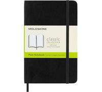 Moleskine Classic Notebook, Notebook With Plain Pages, Soft Cover and Elastic Closure, Black, Pocket, 9 x 14 cm, 192 Pages