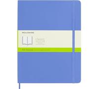 Moleskine Classic Notebook, Notebook With Plain Pages, Soft Cover and Elastic Closure, Hydrangea Blue, XL, 19 x 25 cm, 192 Pages