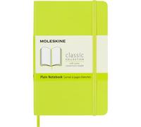 Moleskine Classic Notebook, Notebook With Plain Pages, Soft Cover and Elastic Closure, Lemon Green, Pocket, 9 x 14 cm, 192 Pages