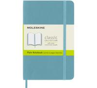 Moleskine Classic Notebook, Notebook With Plain Pages, Soft Cover and Elastic Closure, Light Blue, Pocket, 9 x 14 cm, 192 Pages