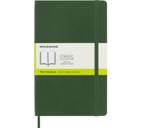 Moleskine Classic Plain Paper Notebook, Soft Cover and Elastic Closure Journal, Color Myrtle Green, Size Large 13 x 21 A5- 192 Pages