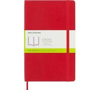 Moleskine Classic Notebook, Notebook With Plain Pages, Soft Cover and Elastic Closure, Scarlet Red, Large, 13 x 21 cm, 192 Pages