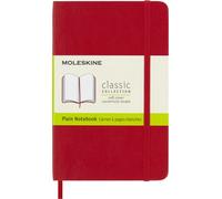 Moleskine Classic Notebook, Notebook With Plain Pages, Soft Cover and Elastic Closure, Scarlet Red, Pocket, 9 x 14 cm, 192 Pages