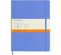 Moleskine Classic Notebook, Notebook With Ruled Pages, Hard Cover and Elastic Closure, Hydrangea Blue, XL, 19 x 25 cm, 192 Pages