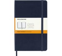 Moleskine Classic Ruled Paper Notebook, Hard Cover and Elastic Closure Journal, Color Sapphire Blue, Size Medium 11.5 x 18 cm, 208 Pages