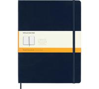 Moleskine Classic Notebook, Notebook With Ruled Pages, Hard Cover and Elastic Closure, Sapphire Blue, XL, 19 x 25 cm, 192 Pages