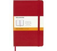 Moleskine Classic Notebook, Notebook With Ruled Pages, Hard Cover and Elastic Closure, Scarlet Red, Medium, 11.5 x 18 cm, 208 Pages