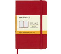 Moleskine - Classic Ruled Paper Notebook - Hard Cover and Elastic Closure Journal - Color Scarlet Red - Size Pocket 9 x 14 A6 - 192 Pages, S30000