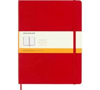 Moleskine Classic Ruled Paper Notebook, Hard Cover and Elastic Closure Journal, Color Scarlet Red, Size Extra Large 19 x 25 cm, 192 Pages
