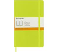 Moleskine Classic Notebook, Notebook With Ruled Pages, Soft Cover and Elastic Closure, Lemon Green, Large, 13 x 21 cm, 240 Pages