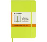 Moleskine Classic Notebook, Notebook With Ruled Pages, Soft Cover and Elastic Closure, Lemon Green, Pocket, 9 x 14 cm, 192 Pages