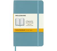 Moleskine Classic Ruled Paper Notebook - Soft Cover and Elastic Closure Journal - Color Reef Blue - Pocket 9 x 14 A6 - 192 Pages