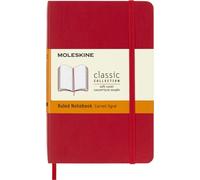 Moleskine Classic Notebook, Notebook With Ruled Pages, Soft Cover and Elastic Closure, Scarlet Red, Pocket, 9 x 14 cm, 192 Pages