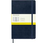 Moleskine Classic Squared Notebook, Hard Cover & Elastic Closure, Sapphire Blue, Large