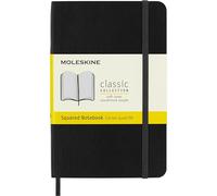 Moleskine Classic Notebook, Notebook With Squared Pages, Soft Cover and Elastic Closure, Black, Pocket, 9 x 14 cm, 192 Pages