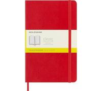 Moleskine Classic Notebook, Notebook With Squared Pages, Soft Cover and Elastic Closure, Scarlet Red, Large, 13 x 21 cm, 192 Pages
