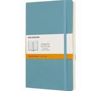 Moleskine Classic Ruled Paper Notebook - Soft Cover and Elastic Closure Journal - Color Reef Blue - Large 13 x 21 A5 - 192 Pages