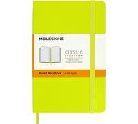 Moleskine - Classic Notebook, Ruled Notebook, Hard Cover and Elastic Closure, Size Pocket 9 x 14 cm, Colour Lemon Green, 192 Pages, 8056420850857