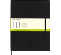 Moleskine Classic Plain Notebook, Soft Cover and Elastic Closure, Colour Black, Size XXL 21.6 x 27.9 cm, 192 Pages