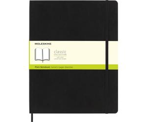 Moleskine Classic Plain Notebook, Soft Cover and Elastic Closure, Colour Black, Size XXL 21.6 x 27.9 cm, 192 Pages