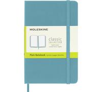 Moleskine Classic Notebook, Notebook With Plain Pages, Hard Cover and Elastic Closure, Light Blue, Pocket, 9 x 14 cm, 192 Pages