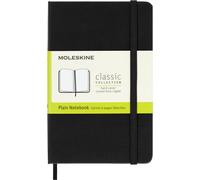 Moleskine Classic Plain Paper Notebook, Hard Cover and Elastic Closure Journal, Color Black, Size Pocket 9 x 14 cm, 192 Pages
