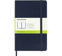 Moleskine Classic Plain Paper Notebook, Hard Cover and Elastic Closure Journal, Color Sapphire Blue, Size Medium 11.5 x 18 cm, 208 Pages