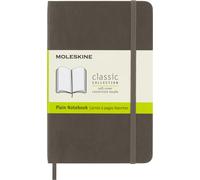 Moleskine Classic Plain Paper Notebook - Soft Cover and Elastic Closure Journal - Color Earth Brown - Pocket 9 x 14 A6 - 192 Pages