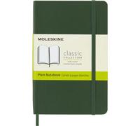 Moleskine Classic Plain Paper Notebook - Soft Cover and Elastic Closure Journal - Color Myrtle Green - Pocket 9 x 14 A6 - 192 Pages