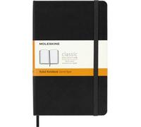 Moleskine Classic Ruled Paper Notebook, Hard Cover and Elastic Closure Journal, Color Black, Size Medium 11.5 x 18 cm, 208 Pages