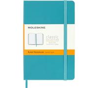 Moleskine Classic Ruled Paper Notebook, Hard Cover and Elastic Closure Journal, Color Reef Blue, Size Pocket 9 x 14 cm, 192 Pages