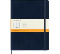 Moleskine - Classic Ruled Paper Notebook - Soft Cover and Elastic Closure Journal - Color Sapphire Blue - Size Extra Large 19 x 25 A4 - 192 Pages