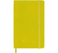 Moleskine Classic Ruled Plain Paper Notebook, Silk Hard Cover and Elastic Closure Journal, Pocket Size, Colour Hay Yellow