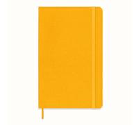 Moleskine Classic Ruled Plain Paper Notebook, Silk Hard Cover and Elastic Closure, Large Size, Colour Orange Yellow