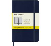 Moleskine Classic Squared Paper Notebook - Soft Cover and Elastic Closure Journal - Color Sapphire Blue - Pocket 9 x 14 A6 - 192 Pages