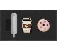 Moleskine Country Themed Pins,Coffee Cup and Donut Pin Set, US East Coast, for Notebooks and Planners, Decorative Accessories and Gift Idea