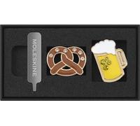 Moleskine Country-Themed Pin - Pretzel and Beer Stein, Germany, for Notebooks and Planners, Decorative Accessories, Gift Idea