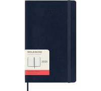 Moleskine Daily Planner, 12-Month Daily Agenda 2025, Soft Cover and Elastic Closure, SapphireBlue Color, LargeFormat 13x21 cm