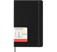 Moleskine Daily Planner 2025-2026, 18-Month Daily Diary with Hard Cover and Elastic Closure, Large Format 13 x 21 cm, Black Color