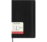 Moleskine Daily Planner 2026 2027-18-Month Planner with Soft Cover and Elastic Closure, Black Color, Large Size 13 x 21 cm
