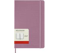 Moleskine Daily Planner 2027, Hard Cover 12 Month Diary with Elastic Closure, Large 13x21 Cm, Majestic Pink