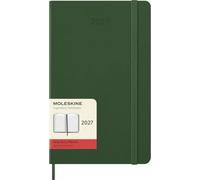 Moleskine Daily Planner 2027, Hard Cover 12 Month Diary with Elastic Closure, Large 13x21 Cm, Myrtle Green