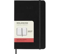 Moleskine Daily Planner 2027, Hard Cover 12 Month Diary with Elastic Closure, Pocket Size 9x14 Cm, Black