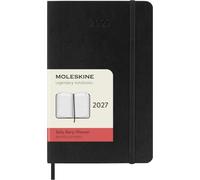 Moleskine Daily Planner 2027, Soft Cover 12 Month Diary with Elastic Closure, Pocket Size 9x14 Cm, Black